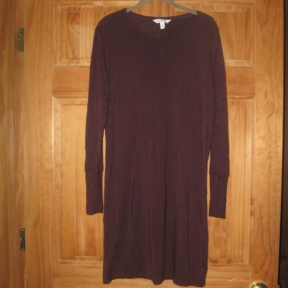 Athleta Burgundy Long Sleeve Dress with Oval Opening in Back - Picture 1 of 2